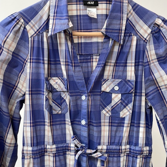 H&M Plaid Shirt Dress - Picture 2 of 4